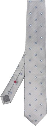 Brunello Cucinelli floral-pattern print tie - men - Silk - One Size - Grey