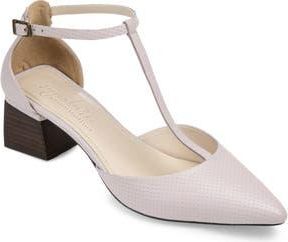 Journee Collection Cameela T-Strap Pointed Toe Pump in Lilac Leather at Nordstrom Rack, Size 9.5