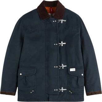 Fay Deep Blue Corduroy Collar Jacket