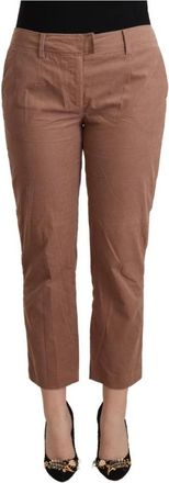 Costume National Stijlvolle Cropped Broek in Bruin - Dames - Vrijetijds broeken - Bruin - S - Katoen - Broeken