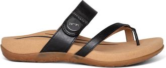 Aetrex Womens Izzy Thong Sandal In Black