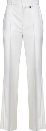 Giuseppe Di Morabito Geplooide uitlopende broek - Dames - Wijde Broeken - Wit - XL - Wol - Broeken
