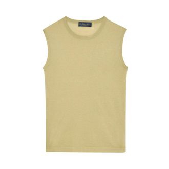 Brooks Brothers Zijden Blend Top - Dames - Tops zonder mouwen - Groen - M - Katoen - Tops