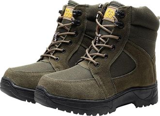 Generic Men winter thick wool boots real leather big toe outdoor anti slip warm snow boots (green,6.5)