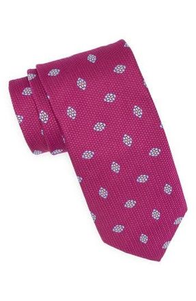 David Donahue Medallion Silk Tie in Berry at Nordstrom Rack