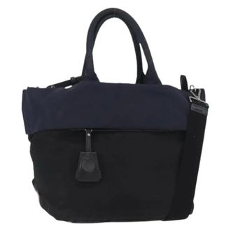 Prada Pre-owned Tote Bags, female, Black, Size: ONE SIZE Pre-owned Vintage Nylon Tote Bag