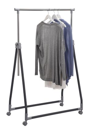 Boxxx Kleiderwagen, Schwarz, Chromfarben, Metall, Kunststoff, 92x99x167 cm, Kleinm&ouml;bel, Kleiderwagen