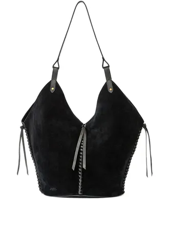 Isabel Marant Black Tampa Calf Velvet Shoulder Bag