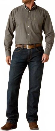 Ariat Mens Wrinkle Free Ferris Button Down Western Shirt In Navy