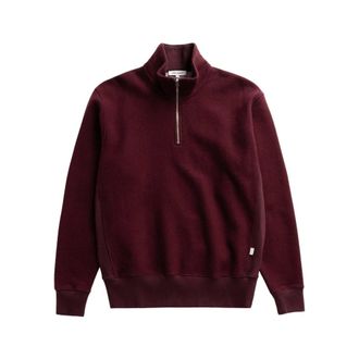 Norse Projects Hoodies & sweatvesten, Heren, Rood, M, Katoen, Flossli Half Zip Sweatshirt