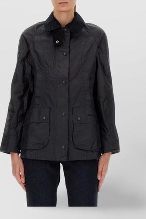Barbour collared long sleeve coat and pockets