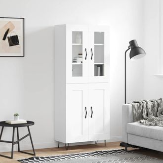 vidaXL Vidaxl - Aparador Alto Madera Contrachapada Blanco 69,5x34x180 Cm