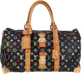 Louis Vuitton Tweedehands Canvas Louis Vuitton tassen - Dames - Vintage Weekendtas - Zwart - ONE Size - Leer - Vintage