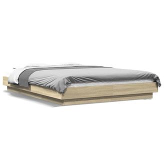 Berkfield Home Bed Frame without Mattress Sonoma Oak 140x200 cm in Light Tan