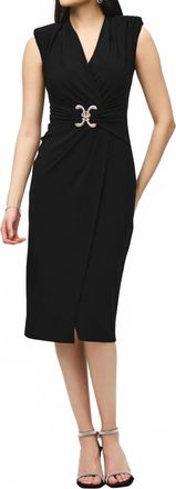 Joseph Ribkoff Sleeveless Wrap Dress In Black