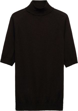 Prada knitted roll-neck cashmere top - women - Cashmere - 42 - Brown