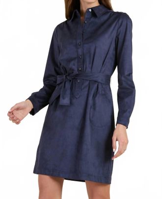 Tyler B&ouml;e Ziva Faux Suede Shirtdress In Navy