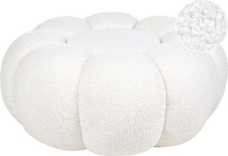Beliani Pouffe BEAUFORT Boucle Off-White