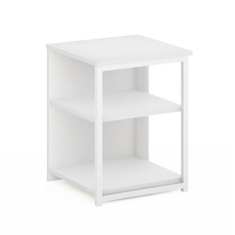 Furinno Camnus Modern Living End Table, Solid White/White