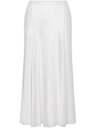 Alberta Ferretti mid-length straight skirt - women - Silk/Acetate - 42 - White