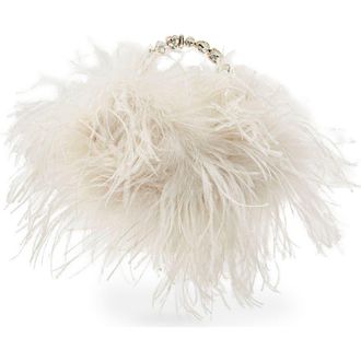 L'Alingi Feather Top Handle Bag in White at Nordstrom