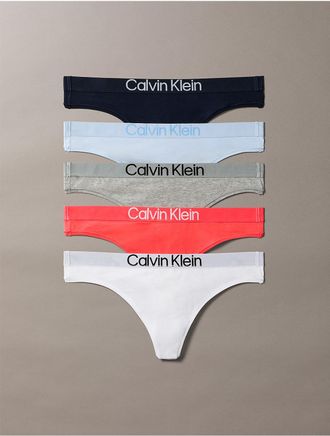 Calvin Klein Womens Maximum Cotton 5-Pack Thong - Multi - XL
