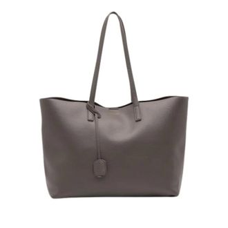 Saint Laurent Pre-owned Tote Bags, female, Gray, Size: ONE SIZE Pre-owned Leather Shoulder Bag