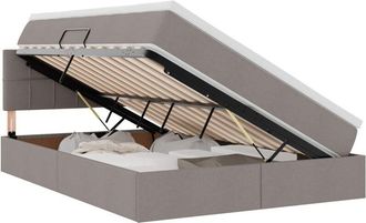 vidaXL Bed with Mattress with LED Taupe 140 x 190 cm Fabric vidaXL