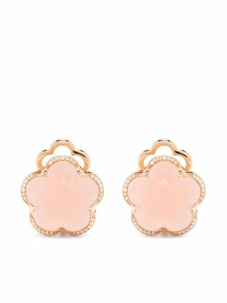 Pasquale Bruni 18kt rose gold Bon Ton rose quartz and diamond earrings - Pink
