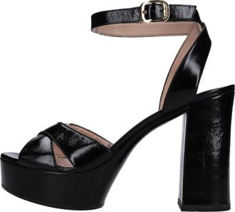 Unisa Sandalen Zwart - Dames - Sandalen met hakken - Zwart - 40 EU - Leer - Schoenen