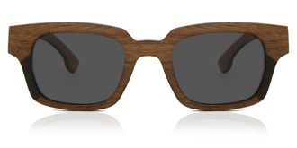 Oh My Woodness! Square Full Rim Wood Mens Prescription Sunglasses Brown Size 49 - Oh My Woodness