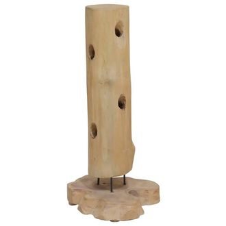 Berkfield Home Wine Rack for 8 Bottles 40x30x80 cm Solid Teak Wood in Brown | Size: 40 x 30 x 80 cm