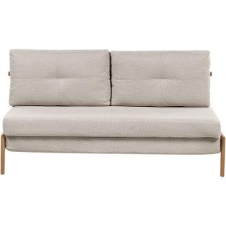 Beliani Sofa Bed 2 Seater EDLAND Fabric Light Beige