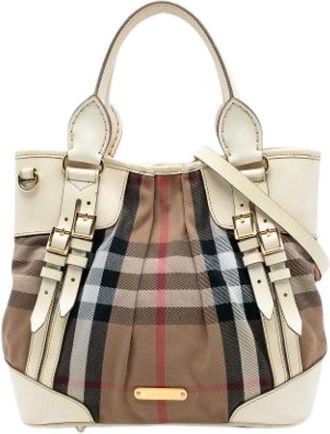 Burberry Pre-owned Handbags, female, Brown, Size: ONE SIZE Pre-owned Canvas Tote