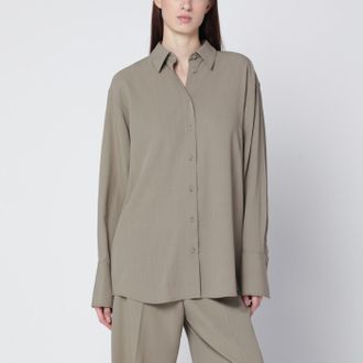 Toteme Camicia color taupe in misto lana