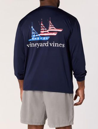 Vineyard Vines Big & Tall Sportfisher Harbor T-Shirt in Nautical Navy at Nordstrom, Size 2X Big