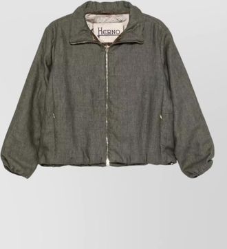 Herno short jacket high collar drawstring hem