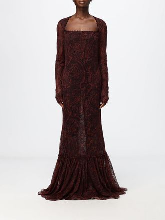 Etro Abito da sera lungo con stampa Paisley e strascico