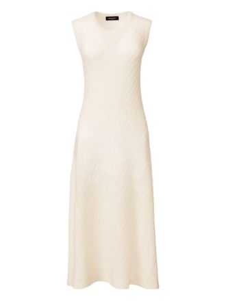 Fabiana Filippi diagonal-knit sleeveless dress - White