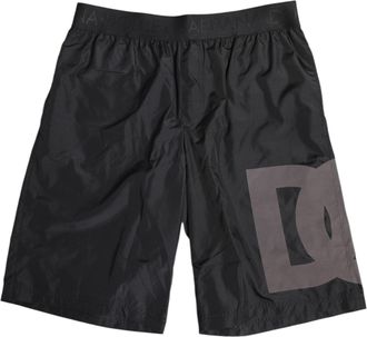 Dolce & Gabbana Zwarte Logo Print Strandkleding Heren Shorts Zwemkleding