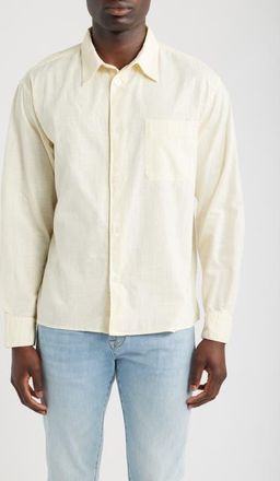 Frame Denim Textured Long Sleeve Cotton Button-Up Shirt in Off White at Nordstrom, Size Xx-Large