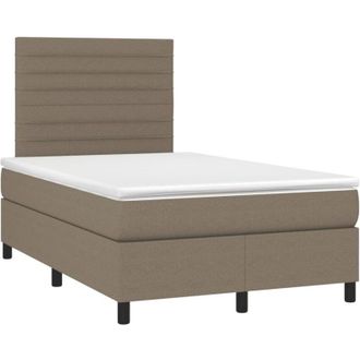 vidaXL Vidaxl - Cama Box Spring Con Colch&oacute;n Tela Gris Taupe 120x190 Cm