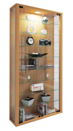 ebuy24 Ebuy24 - Vitrina De Vidrio Vcm De Pie Vitrina De Vidrio Con Vidrio De Seguridad Esg Dimensiones Aprox. 113 X 59 X D. 18 Cm Vidrio De Vitrina De Soport
