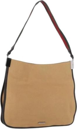 Gucci Pre-owned Leren Schoudertas - Dames - Vintage Schoudertas - Beige - ONE Size - Leer - Vintage