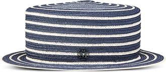 Maison Michel Cappello Augusta a righe - Blu