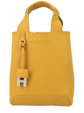 Hogan Neutral Structured Silhouette Letter Charm Handbag