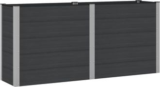vidaXL Arriate Elevado Negro 200 X 50 X 91 Cm Wpc Y Aluminio Vidaxl