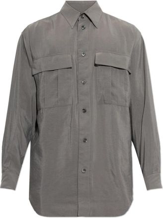 Giorgio Armani Zijden Blouse - Heren - Casual Overhemden - Grijs - L - Overhemden