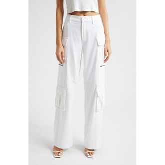 Alice & Olivia Olympia Mr. Baggy Cargo Pants in White at Nordstrom Rack, Size 28