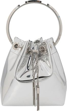 Jimmy Choo London Bon Bon Bucket Bag - Dames - Schoudertassen - Grijs - ONE Size - Leer - Tassen
